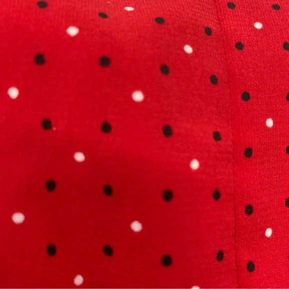 Catherines Blouse Woman 5XL Red Polka Dot Button Up  Roll Tab Work Travel Office - Picture 7 of 12